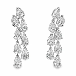 Pear Diamond Drop Earrings
