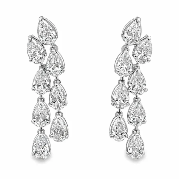Pear Diamond Drop Earrings