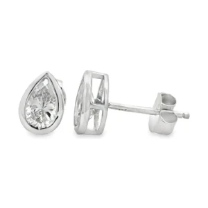 Pear Bezel Stud Earrings