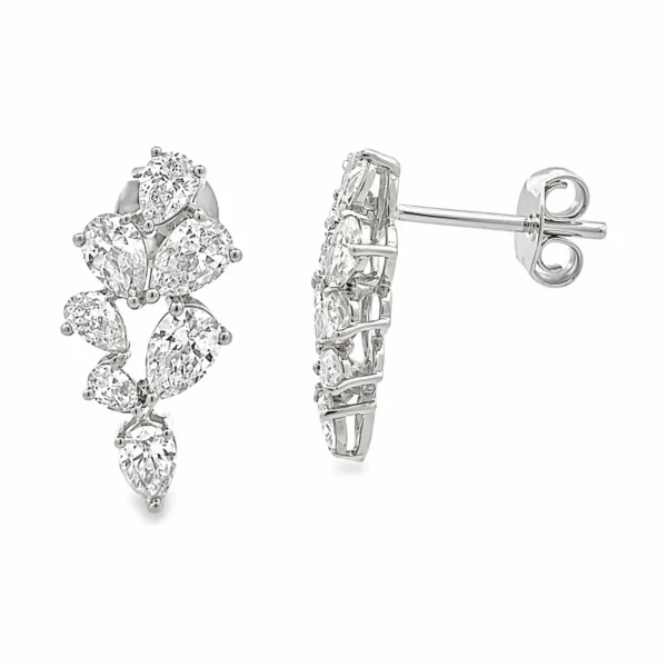 Pear Cluster Drop Earrings