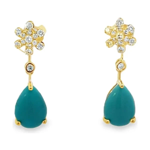 Turquoise Teardrop Drop Earrings