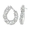 Teardrop Cluster Hoop Earrings