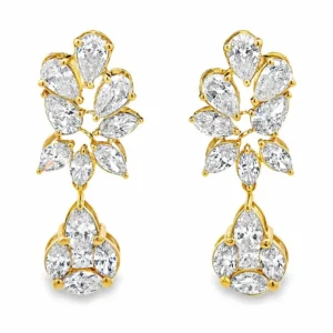 Pear Diamond Drop Earrings