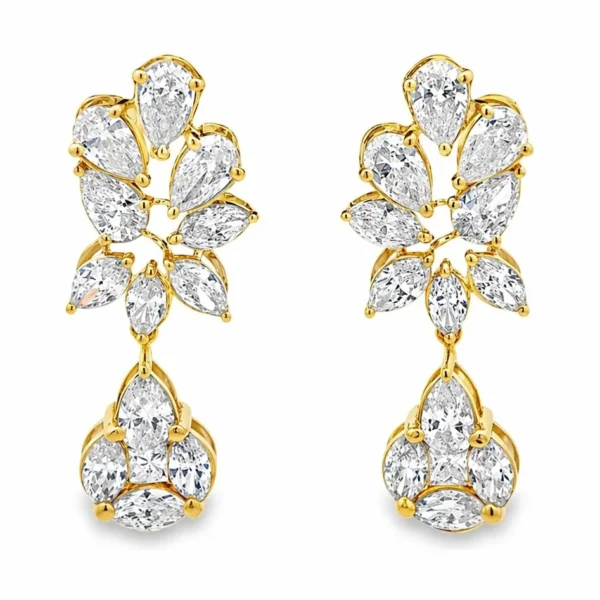 Pear Diamond Drop Earrings