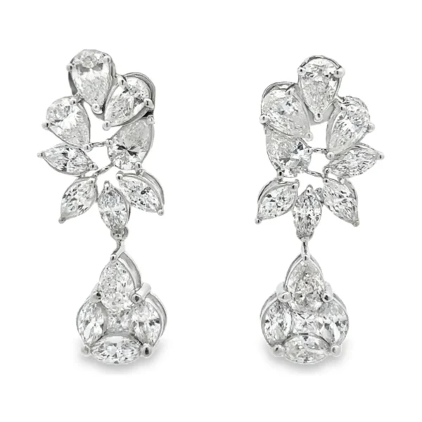 Pear Cluster Drop Earrings