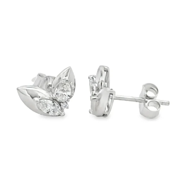 Marquise Leaf Diamond Earrings