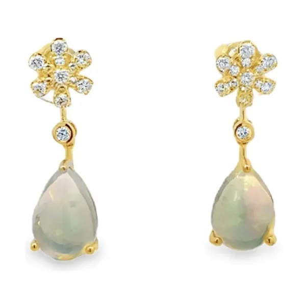 Pear Opal Drop Earrings