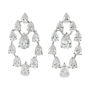 Pear Diamond Drop Earrings