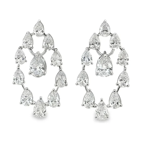 Pear Diamond Drop Earrings