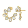 Oval Cluster Hoop Earrings