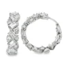 Diamond Cluster Hoop Earrings