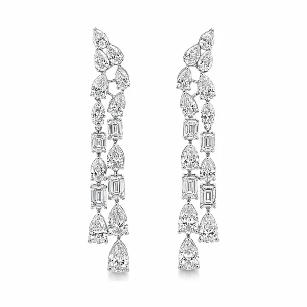 Cascading Diamond Drop Earrings