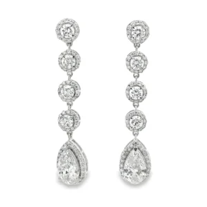 Pear Diamond Drop Earrings