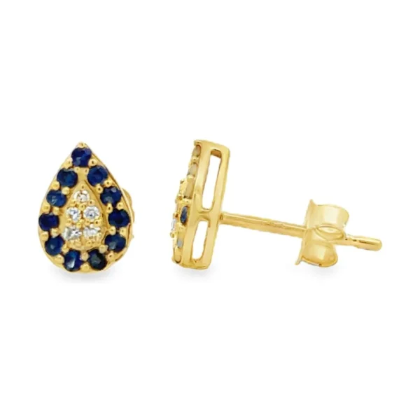 Teardrop Sapphire Stud Earrings