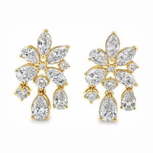 Floral Diamond Cluster Earrings
