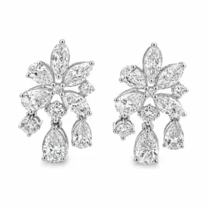 Cluster Diamond Drop Earrings