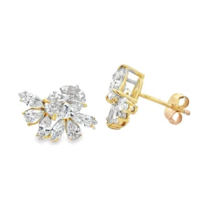 Cluster Diamond Stud Earrings