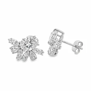 Cluster Diamond Stud Earrings