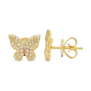 Butterfly Diamond Stud Earrings