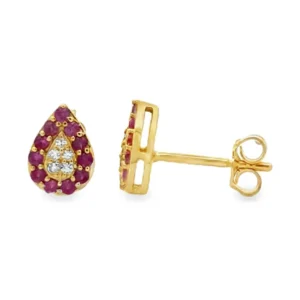 Teardrop Gemstone Stud Earrings