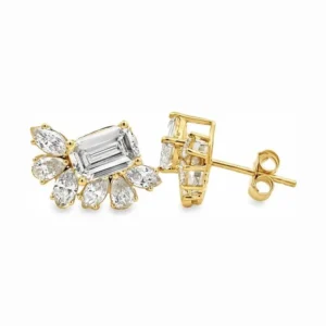 Cluster Diamond Stud Earrings