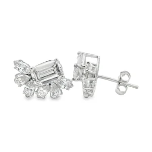 Cluster Diamond Stud Earrings