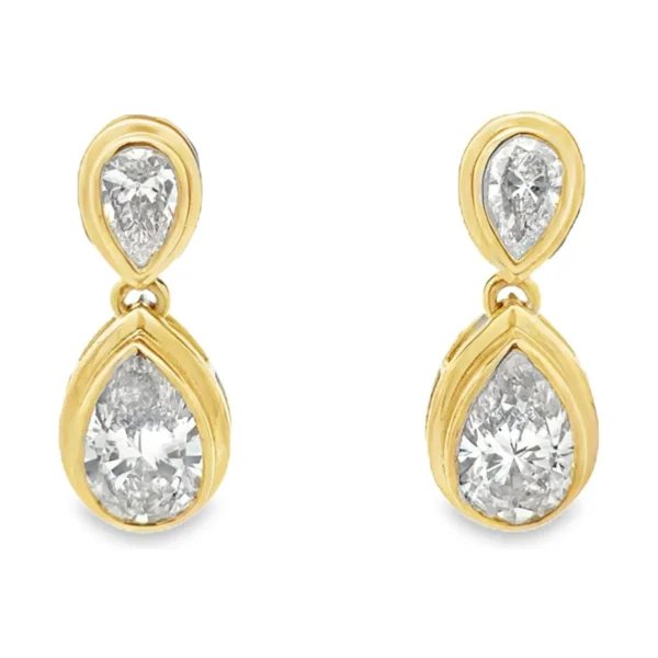 Pear Diamond Drop Earrings