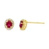 Oval Halo Stud Earrings