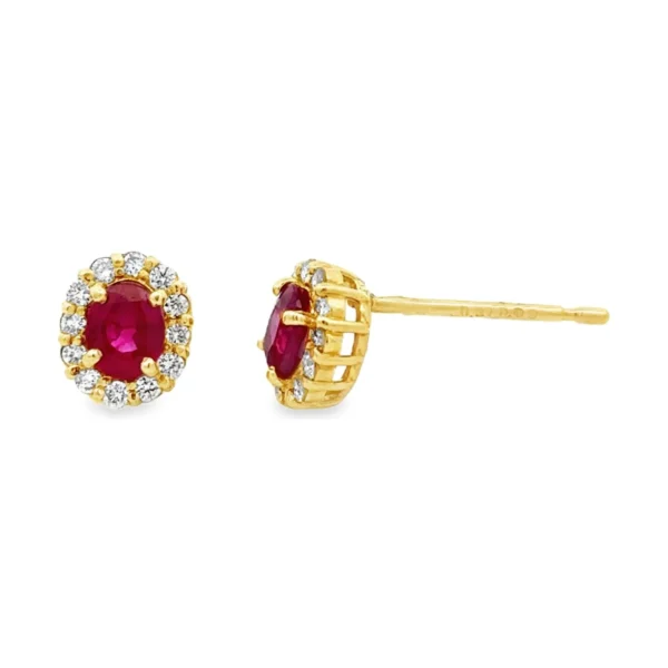 Oval Halo Stud Earrings