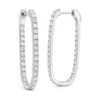 Oval Diamond Hoop Earrings