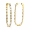 Oval Diamond Hoop Earrings