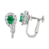Pear Emerald Halo Earrings
