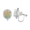 Opal Halo Clip Earrings