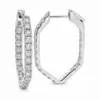 Hexagon Diamond Hoop Earrings