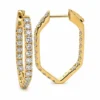 Hexagon Diamond Hoop Earrings