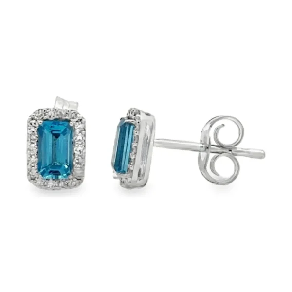 Emerald Cut Topaz Earrings