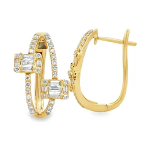 Baguette Diamond Hoop Earrings