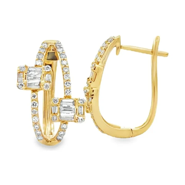 Baguette Diamond Hoop Earrings