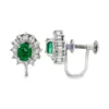 Oval Emerald Halo Earrings