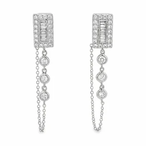 Baguette Diamond Drop Earrings