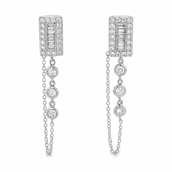 Baguette Diamond Drop Earrings