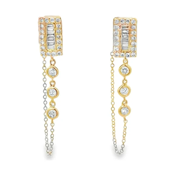 Baguette Diamond Drop Earrings