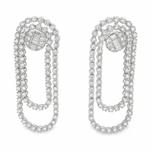 Diamond Double Oval Earrings