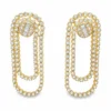 Diamond Double Loop Earrings