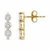 Three Stone Diamond Studs