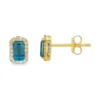 Emerald Cut Gemstone Earrings