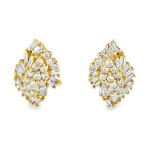 Diamond Cluster Stud Earrings