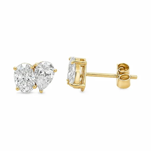 Toi et Moi Diamond Stud Earrings