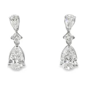 Pear Diamond Drop Earrings