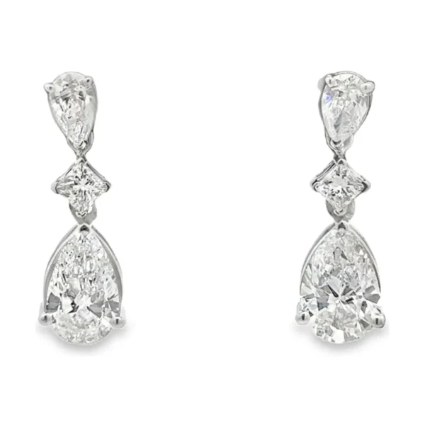 Pear Diamond Drop Earrings
